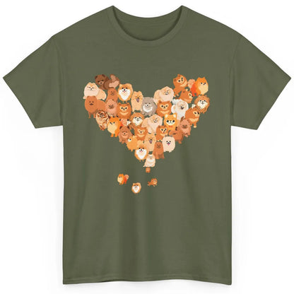 Cute Pomeranians Heart Dog Mom Pomeranian Lovers Mothers Day Classic Unisex T-Shirt