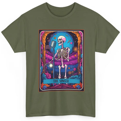 Retro Skeleton Singing The Singer Tarot Card Halloween Classic Unisex T-Shirt