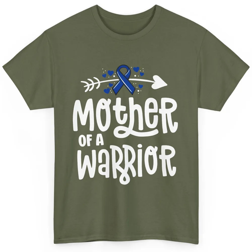 Warrior Mother Colon Cancer Colorectal Dark Blue Ribbon Classic Unisex T-Shirt