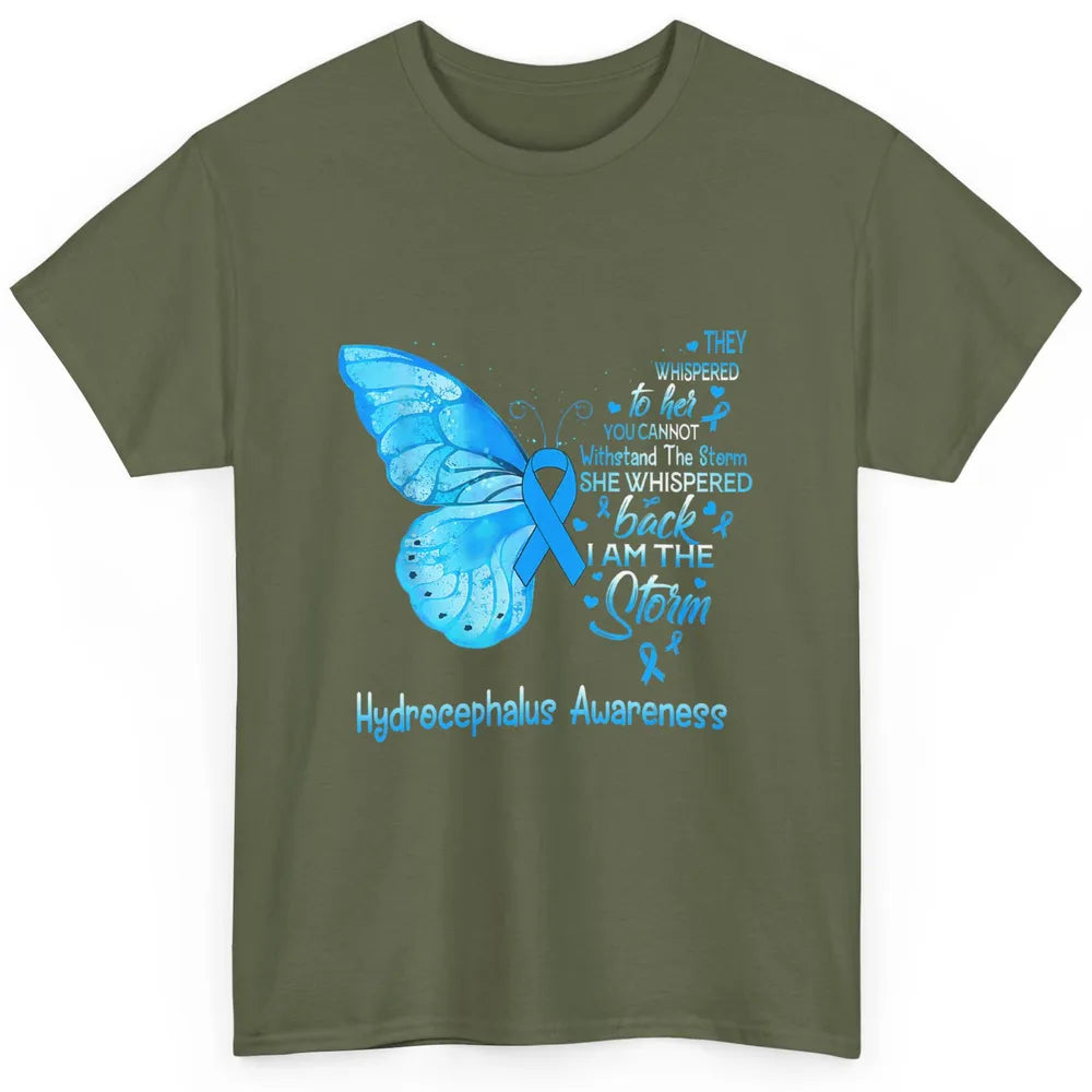 The Storm Butterfly Blue Warrior Hydrocephalus Cancer Month Classic Unisex T-Shirt