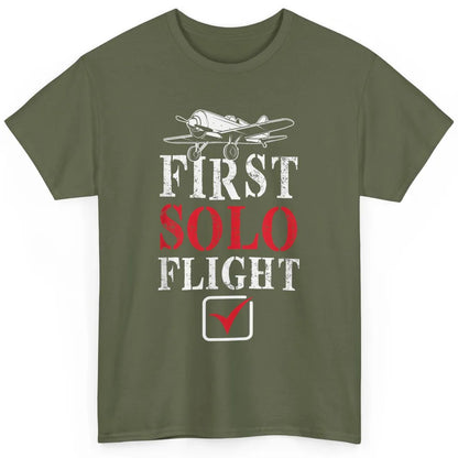 First Solo Flight Check New Pilot Aeronaut Vintage Airplane Classic Unisex T-Shirt