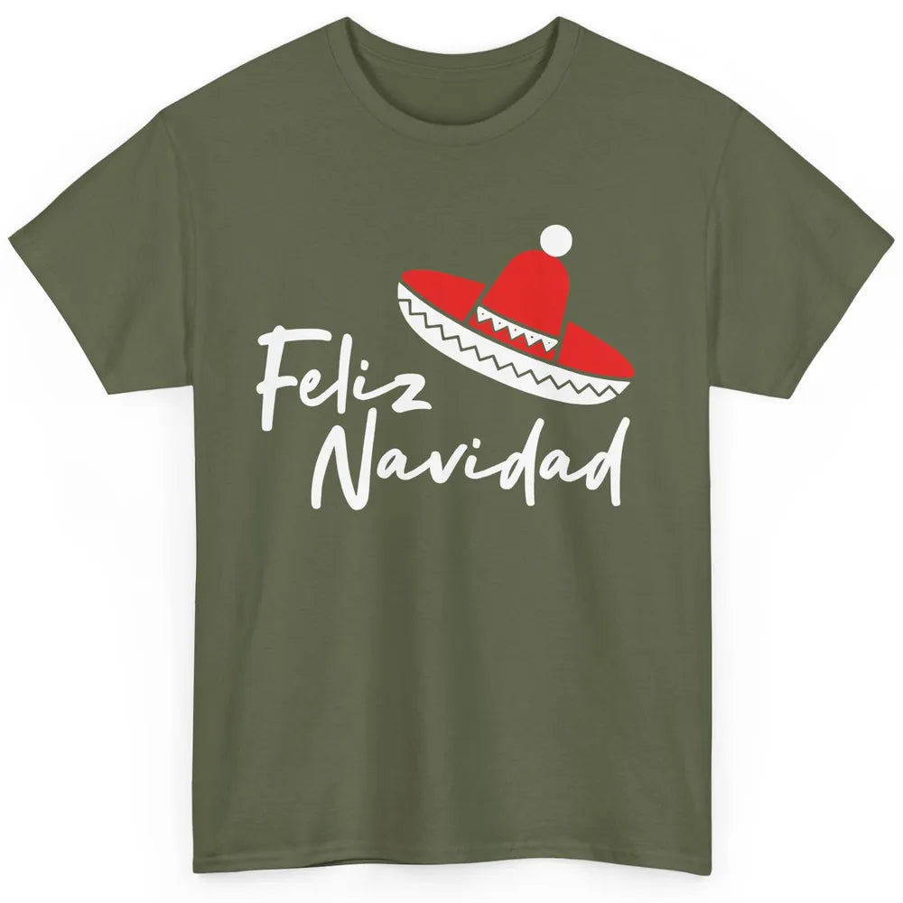 Funny Feliz Navidad Spanish Christmas Mexican Sombrero Gift Classic Unisex T-Shirt