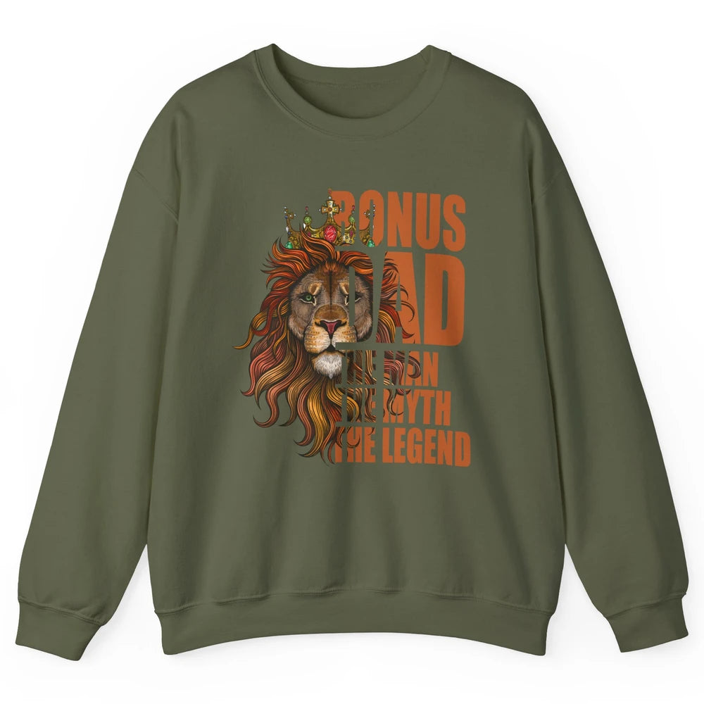 Vintage Lion Bonus Dad The Man The Myth The Legend Dad Gift Unisex Crewneck Sweatshirt