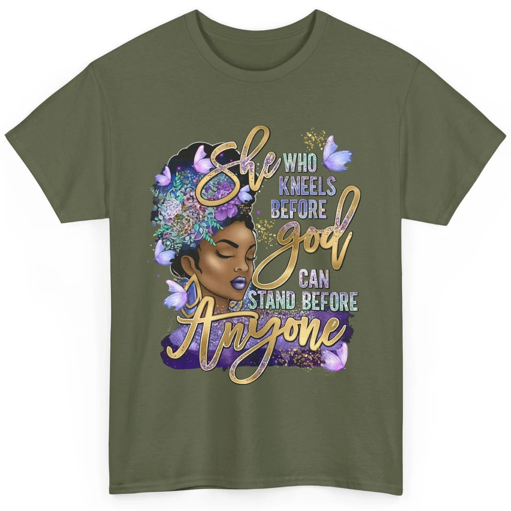 Black Girl She Who Kneels Before God Christian Afro Women Classic Unisex T-Shirt