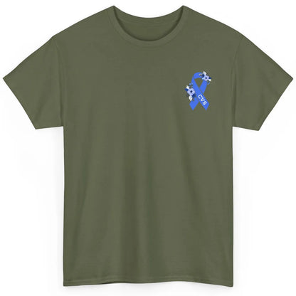 Cyclic Vomiting Syndrome Awareness Floral Blue Ribbon Gift Classic Unisex T-Shirt