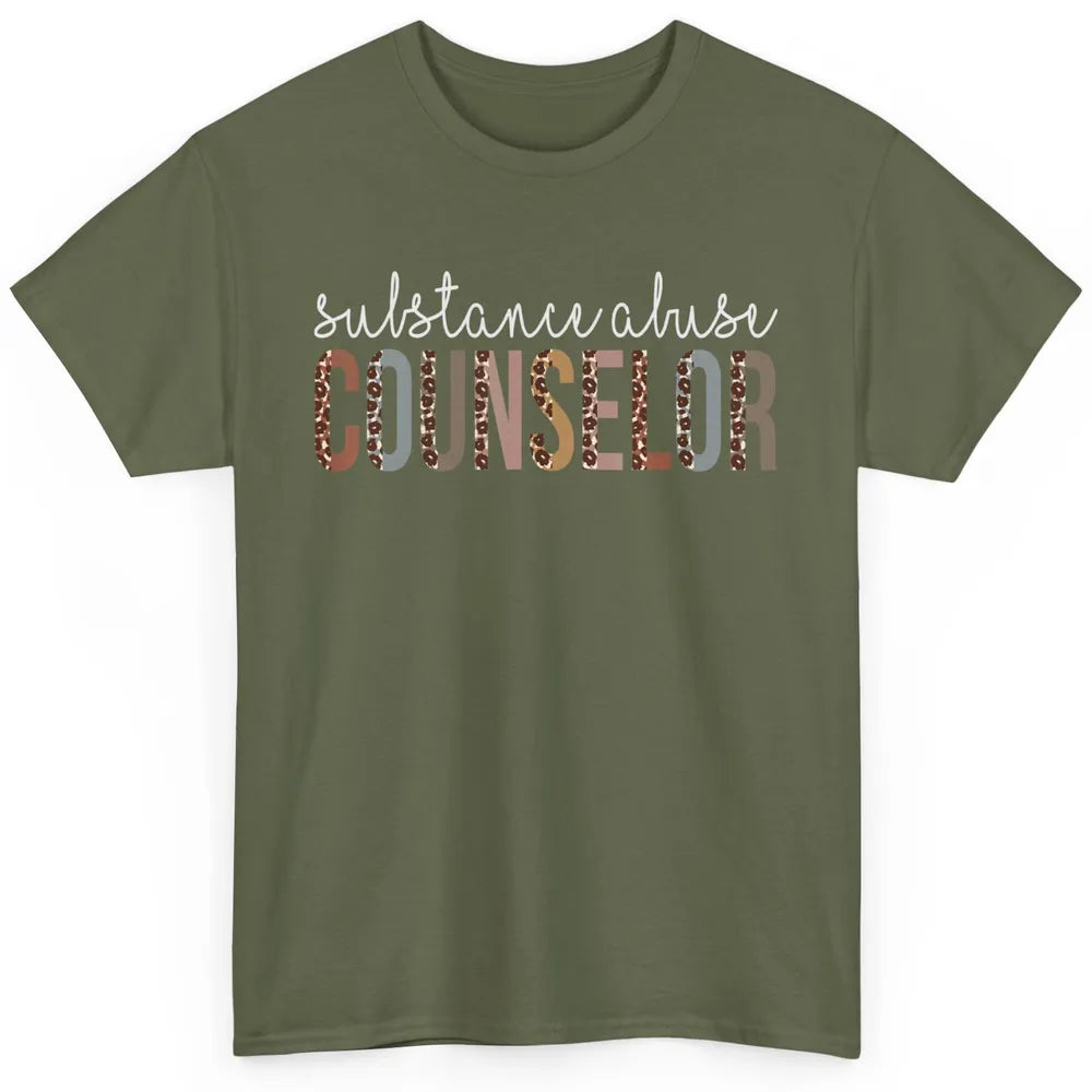 Substance Abuse Awareness Day Counselor Leopard Appreciation Classic Unisex T-Shirt