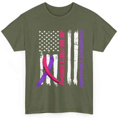 Eosinophilic Esophagitis Ribbon US Flag No One Fight Alone Classic Unisex T-Shirt