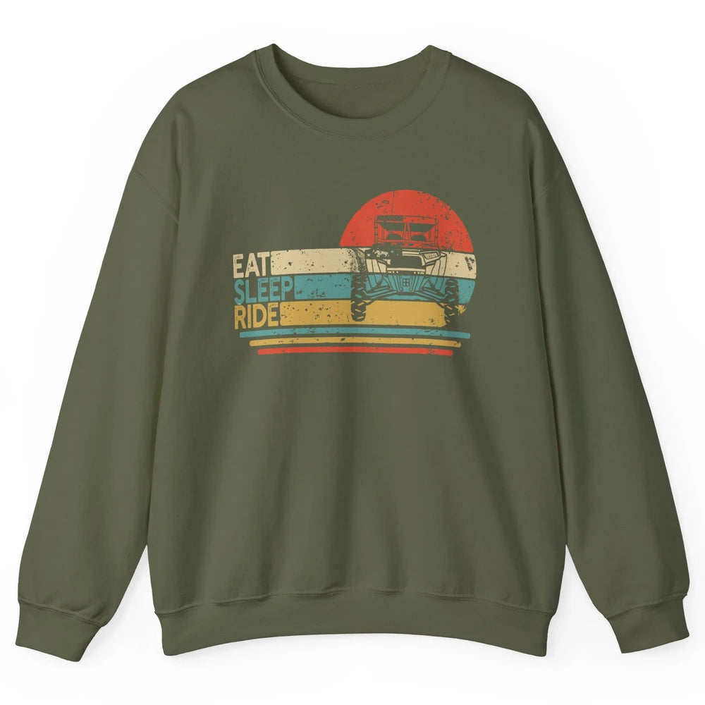 Vintage UTV Mud Riding Eat Sleep Ride SXS Life Offroad Rider Unisex Crewneck Sweatshirt