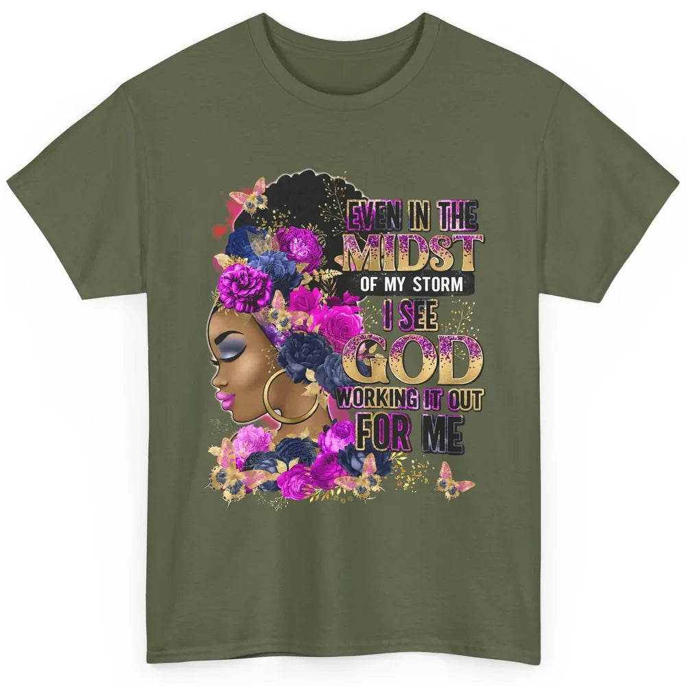 Black Girl In The Midst Of Storm Believe In God Christian Classic Unisex T-Shirt