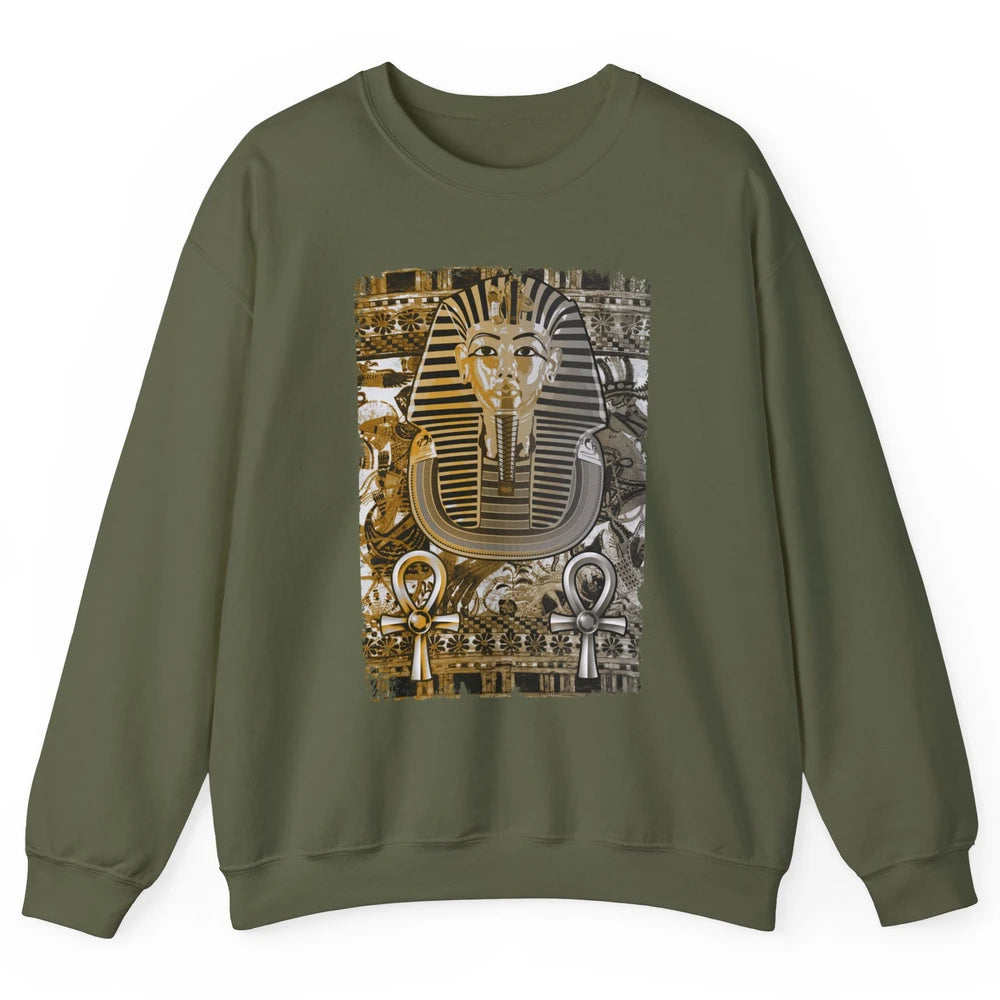 Ancient Egyptian Pyramid Golden King Tut Pharaoh Tutankhamun Unisex Crewneck Sweatshirt