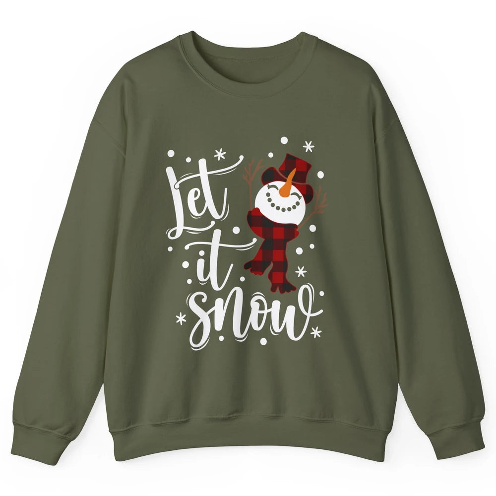 Funny Snowman Let It Snow Snowflakes Merry Christmas Unisex Crewneck Sweatshirt