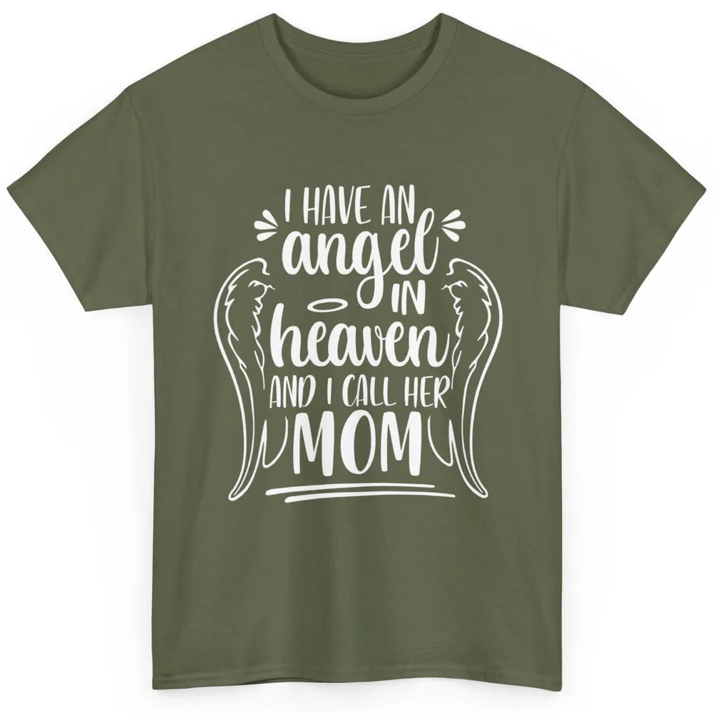 Cute My Mom In Heaven Angel Wings Mother Memories Minimalist Classic Unisex T-Shirt