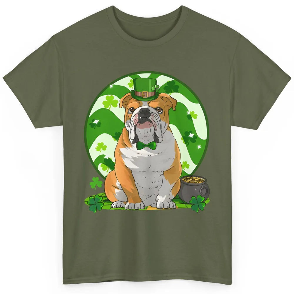 St Patrick's Day English Bulldog Lucky Charm Shamrock Irish Classic Unisex T-Shirt