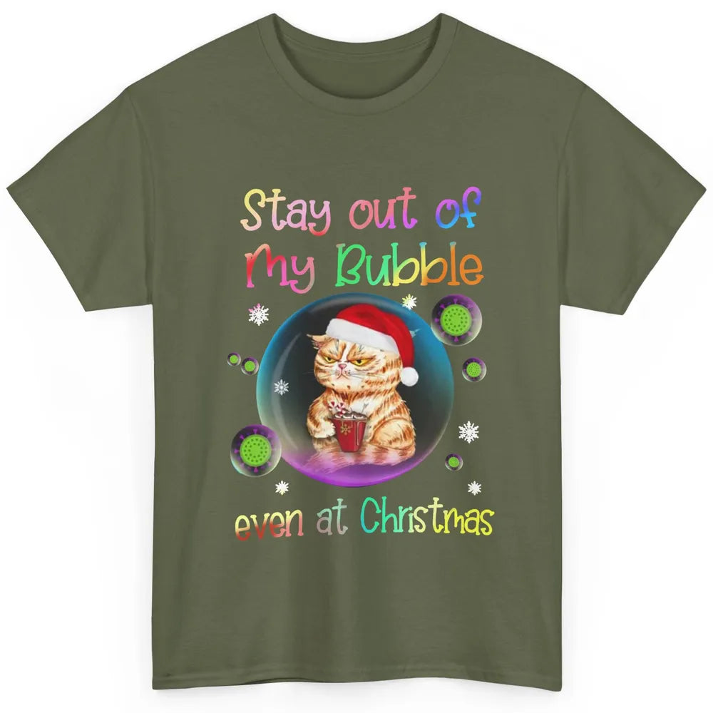 Funny Santa Cat Stay Out Of My Bubble Even At Christmas Classic Unisex T-Shirt