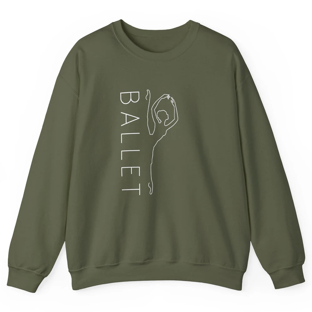 Ballet Girl On Pointe Minimalist Ballerina Dancer Dancing Unisex Crewneck Sweatshirt