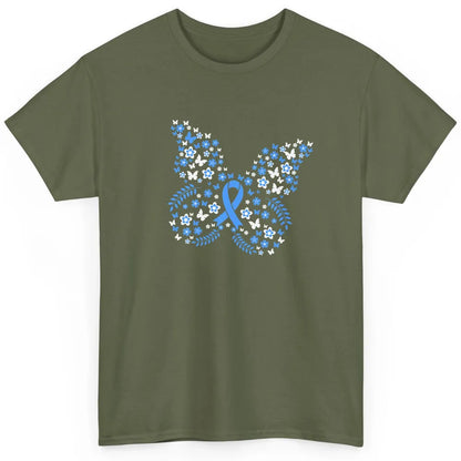 Cool Butterfly Warrior Blue Ribbon Prostate Cancer Awareness Classic Unisex T-Shirt