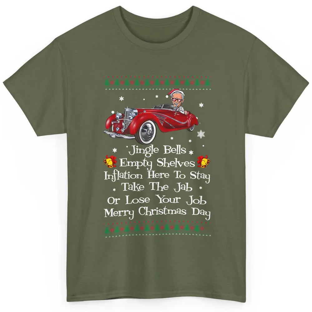 Funny Joe Biden Driving Jingle Bells Santa Christmas Costume Classic Unisex T-Shirt