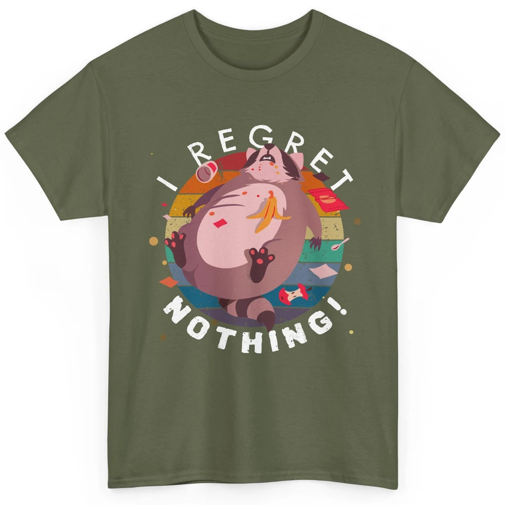 Vintage Fat Racoon I Regret Nothing Funny Trashed Racoon Classic Unisex T-Shirt