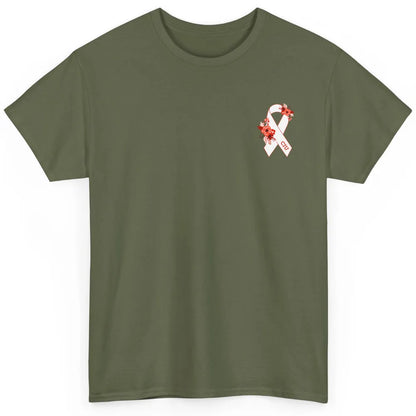 Chronic Idiopathic Urticaria Awareness Red White Ribbon Classic Unisex T-Shirt