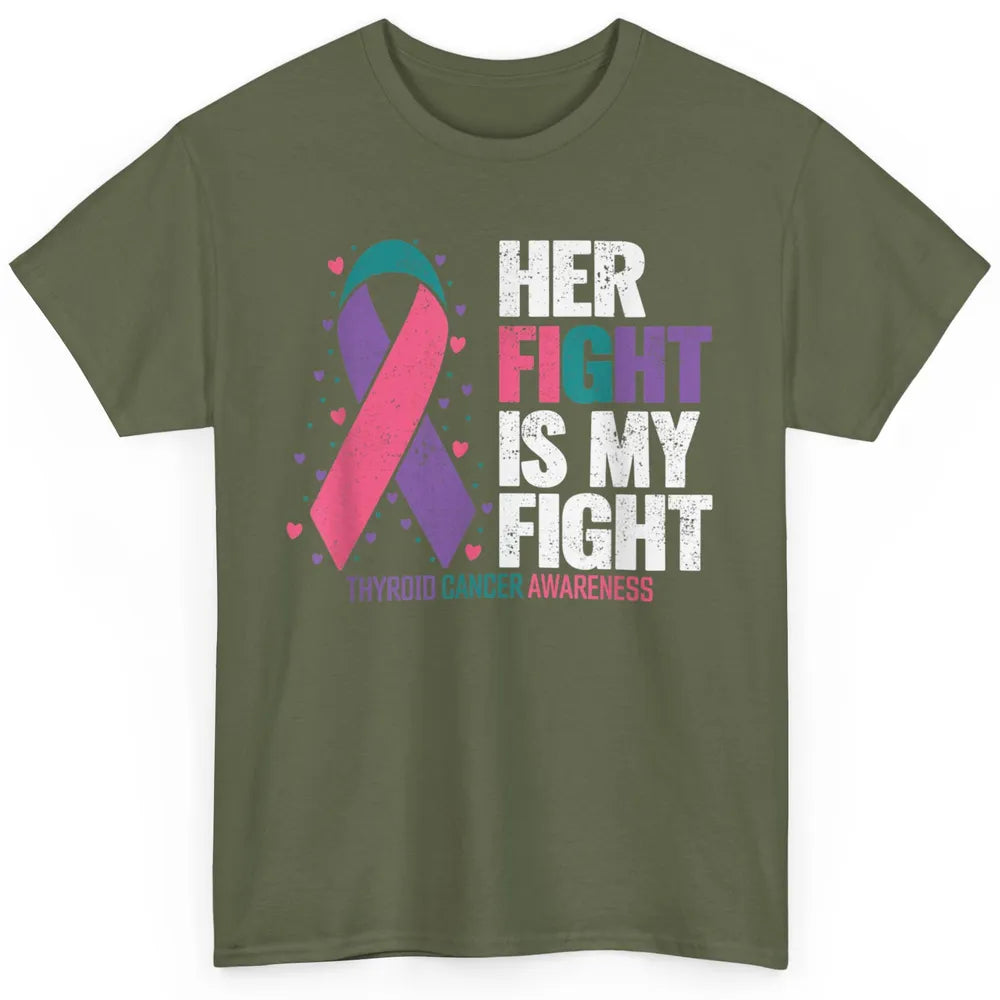 Thyroid Cancer Awareness Her Fight My Fight Warrior Support Classic Unisex T-Shirt