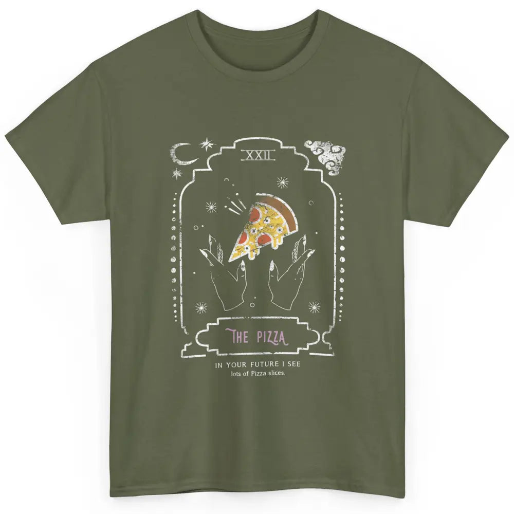 The Pizza Slices Tarot Card Reader Goth Crescent Halloween Classic Unisex T-Shirt