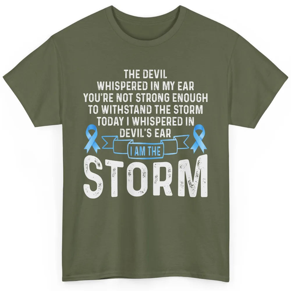 The Storm Retro Warrior Prostate Cancer Month Blue Ribbon Classic Unisex T-Shirt