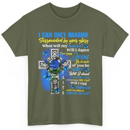 Butterfly Jesus Cross I Can Imagine Christian Religious Classic Unisex T-Shirt