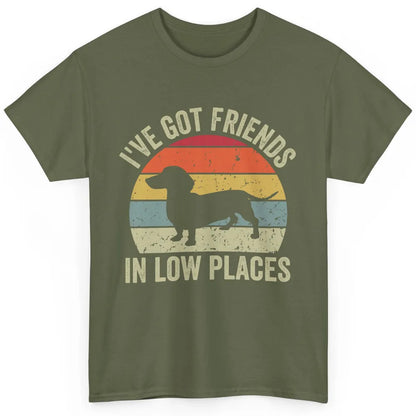 Vintage Dachshund I've Got Friends In Low Places Wiener Mom Classic Unisex T-Shirt