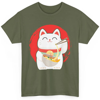 Funny Cat Ramen Noodles Bowl Japanese Kawaii Ramen Cat Classic Unisex T-Shirt