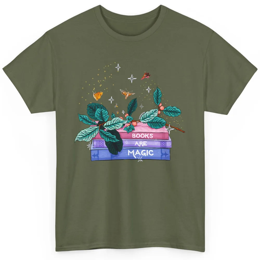 Aesthetic Books Are Magic Butterfly Floral Bookish Plant Classic Unisex T-Shirt