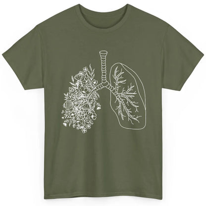 Floral Lung Botanical Asthma Cystic Fibrosis Pulmonology Classic Unisex T-Shirt