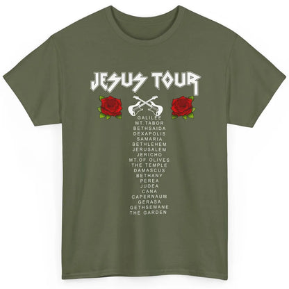 Christian Prayer Jesus Tour Guitarist Bible Verse Religious Classic Unisex T-Shirt