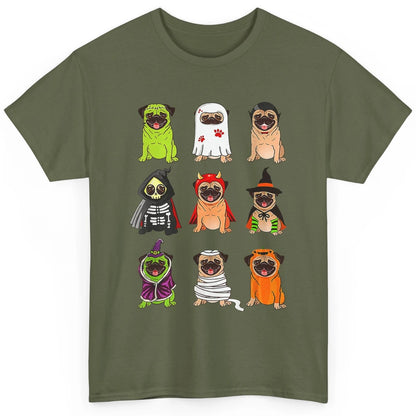 Cute Pug Dog Witch Ghost Boo Pumpkin Halloween Spooky Season Classic Unisex T-Shirt