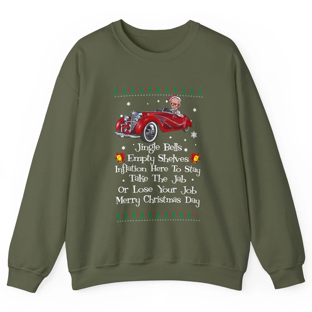 Funny Joe Biden Driving Jingle Bells Santa Christmas Costume Unisex Crewneck Sweatshirt