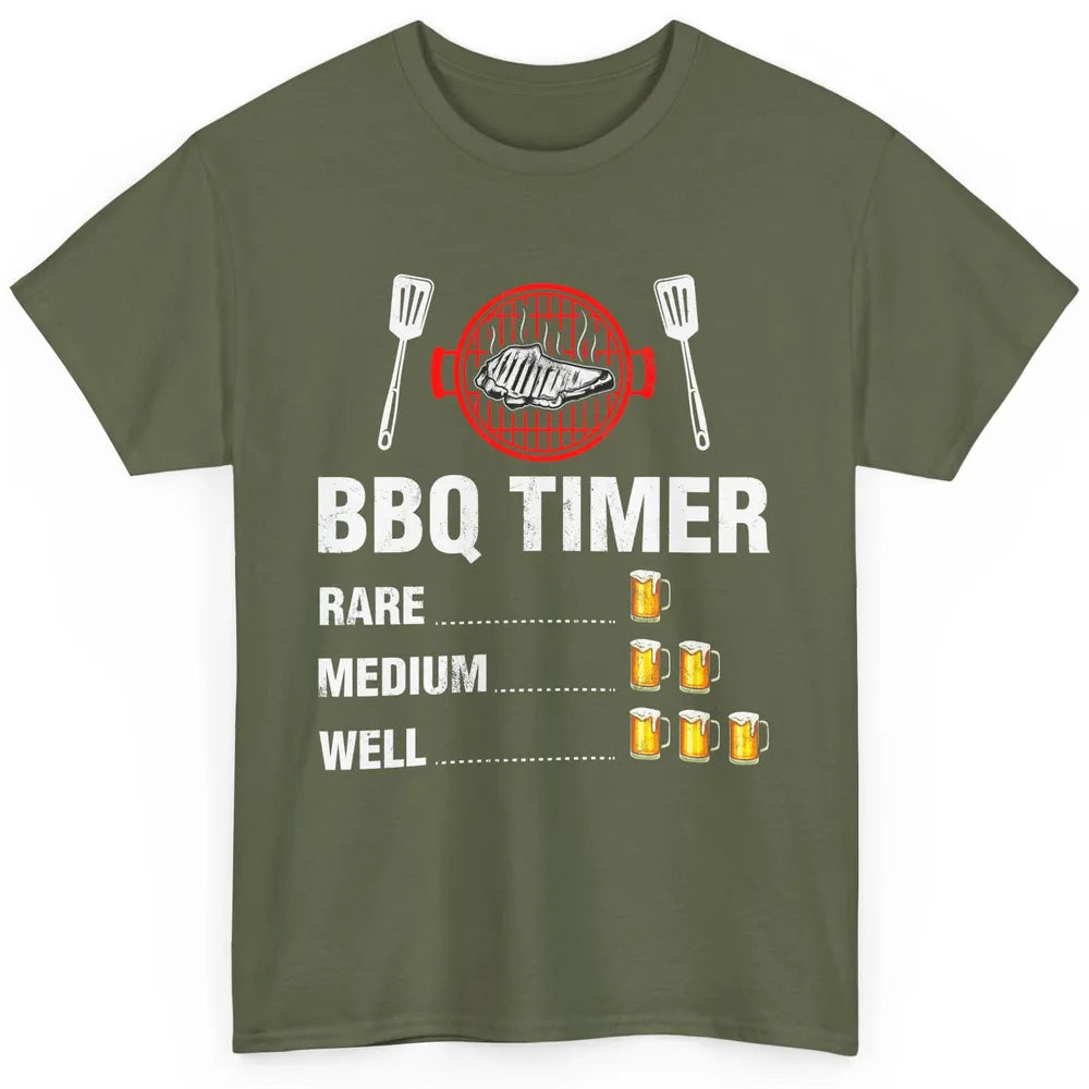 Funny BBQ Timer Beer Lovers Drinking and Grilling Classic Unisex T-Shirt