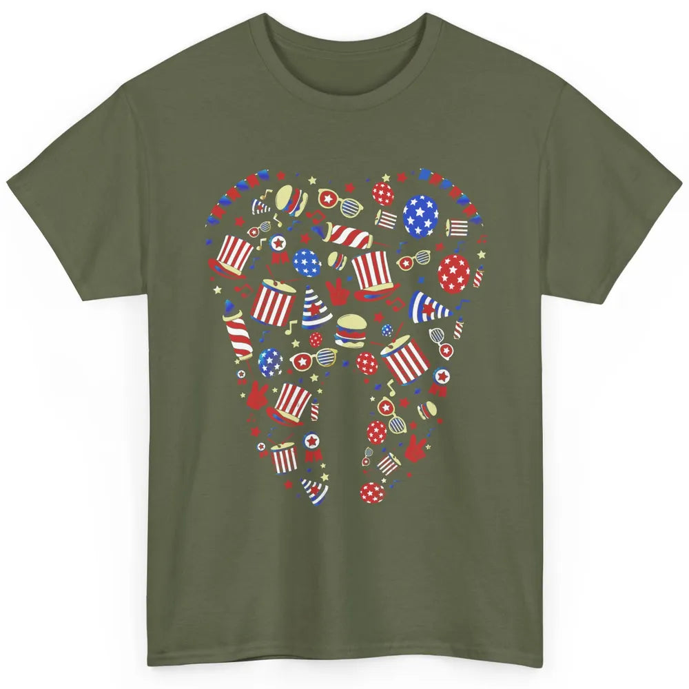 US Flag All American Dental Squad July 4th Patriotic Dentist Classic Unisex T-Shirt