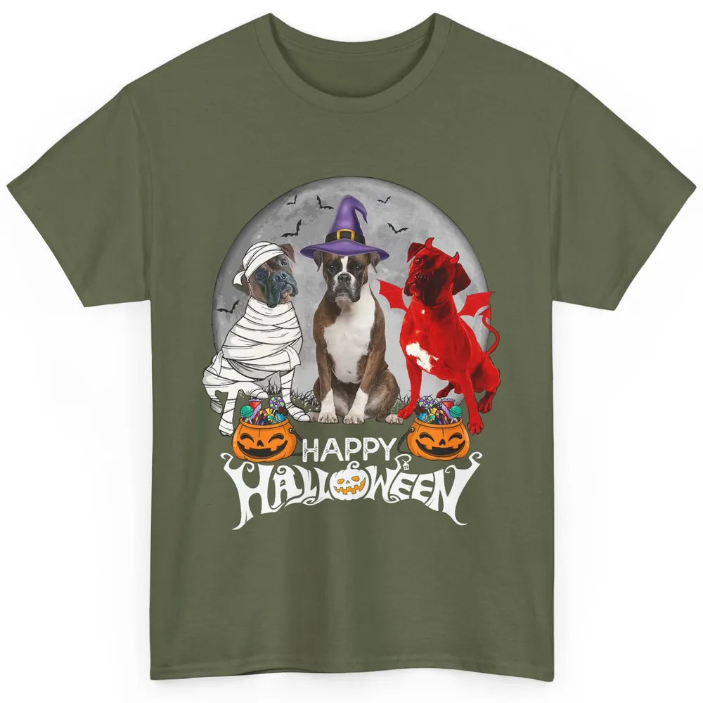 Funny 3 Boxer Mummy Witch Demon Halloween Night Costume Dog Classic Unisex T-Shirt