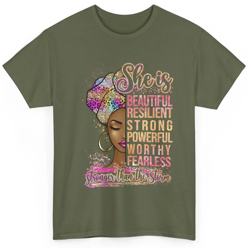 Afro Woman Strong Than Storm Melanin African American Woman Classic Unisex T-Shirt