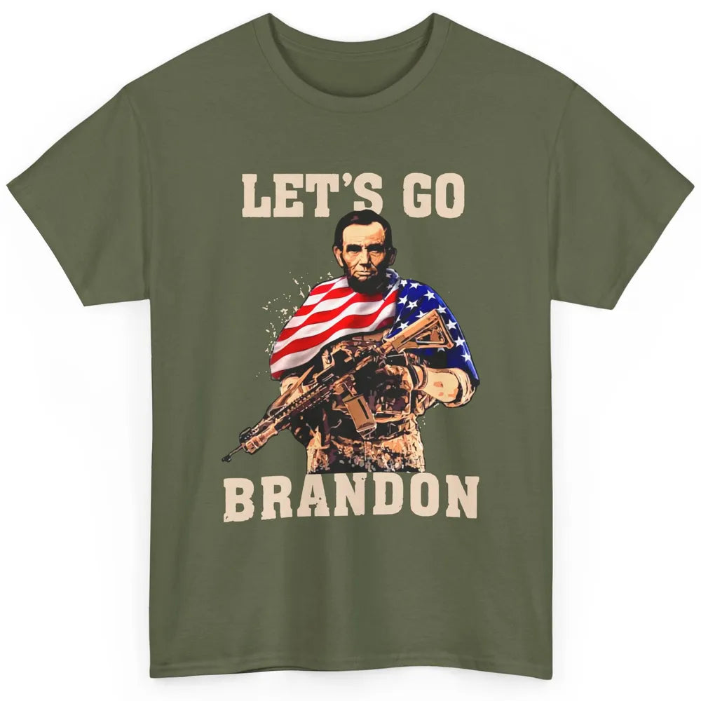 Abraham Lincoln US Flag Lets Go Brandon Conservative Liberal Classic Unisex T-Shirt