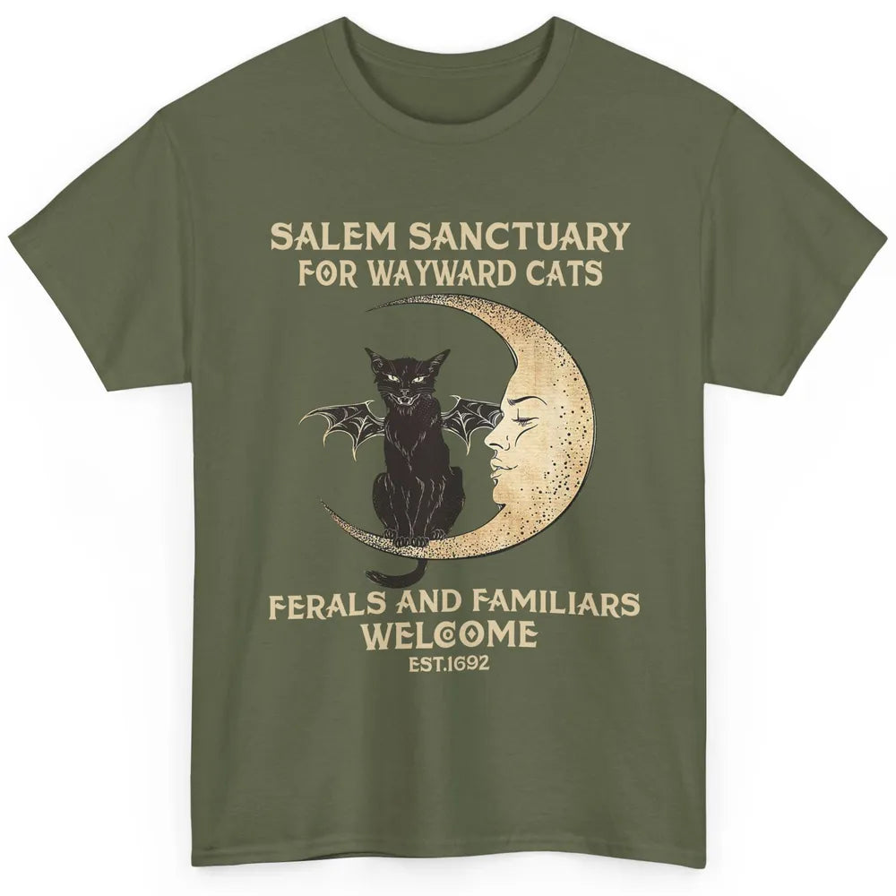 Witch Cat Salem Sanctuary Witch City Halloween Gothic Cat Classic Unisex T-Shirt