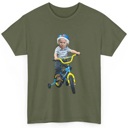 Baby Joe Biden Riding Tricycle Funny Bike Fall Meme Pun Vote Classic Unisex T-Shirt