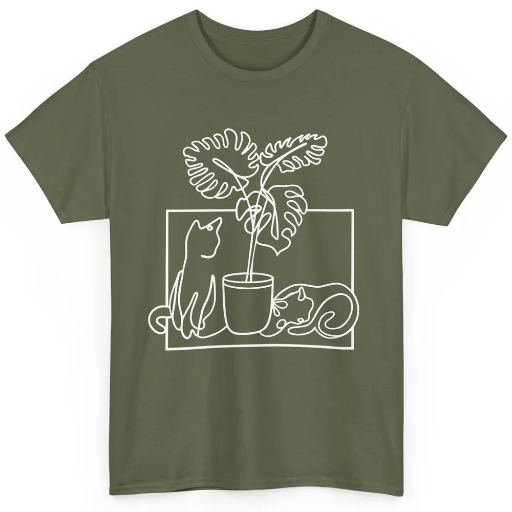 Cat Watering Plants Gardening Cat Lady Planting Cat Lovers Classic Unisex T-Shirt