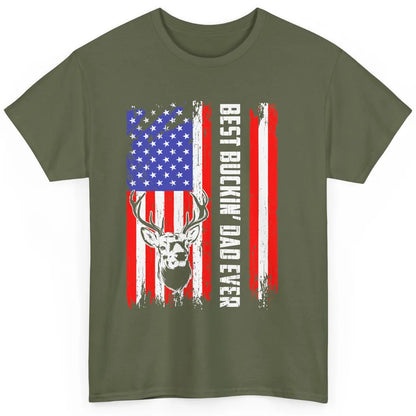 Best Buckin Dad Ever Deer Hunting Bucking US Flag Classic Unisex T-Shirt