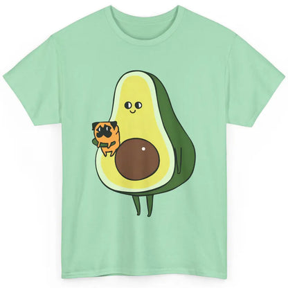 Avocado With Pug Funny Avocado Vegan Pug Lovers Gift Classic Unisex T-Shirt