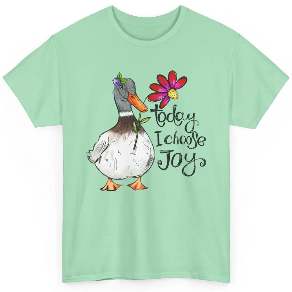 Christian Duck Today I Choose Joy Bible Verse Hand Drawn Classic Unisex T-Shirt