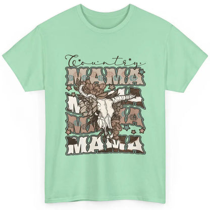 Floral Boho Bull Skull Country Mama Desert Spirit Western Classic Unisex T-Shirt