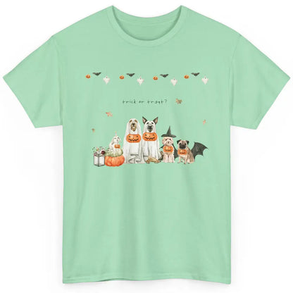 Funny Basset Hound Beagle Pug Ghost Pumpkin Halloween Fall Classic Unisex T-Shirt