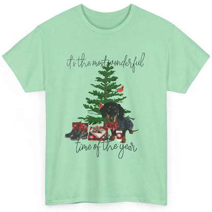 Dachshund Christmas Tree The Most Wonderful Time Of The Year Classic Unisex T-Shirt