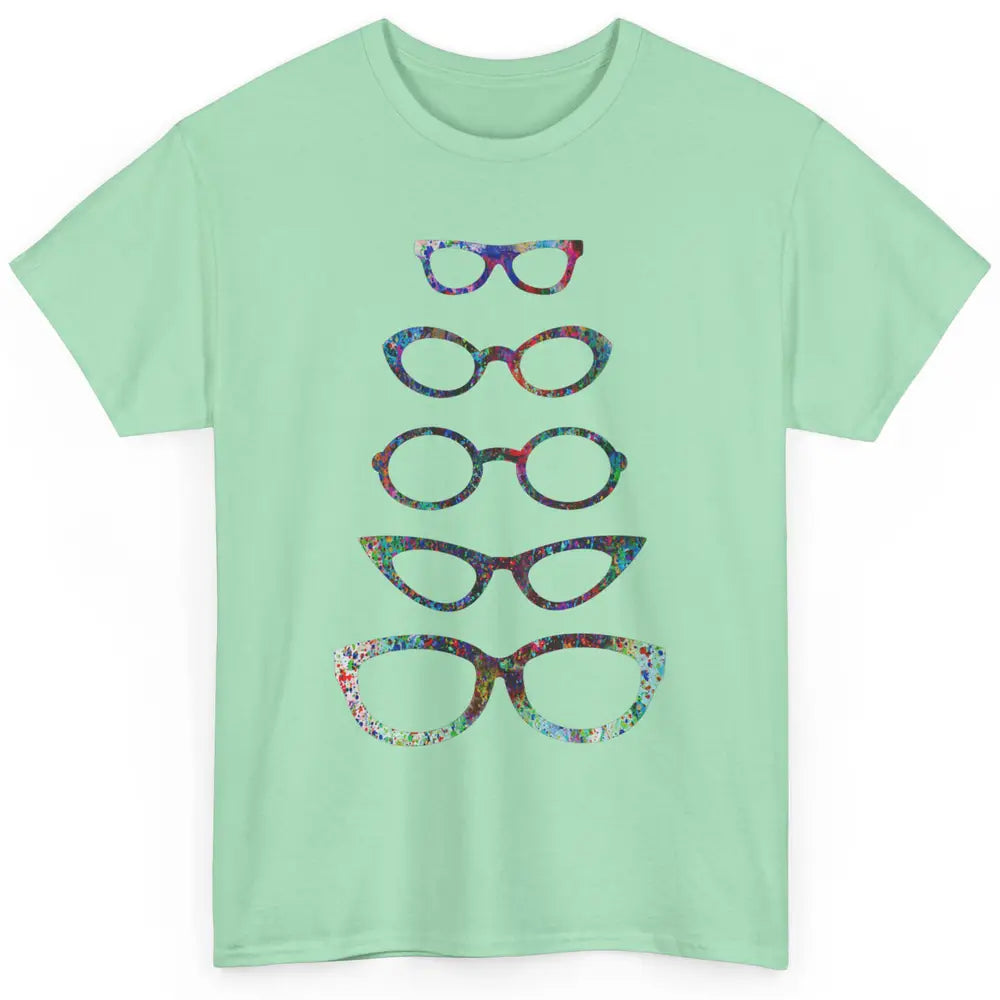 Cute Eyeglasses Splatter Paint Optician Optical Optometrist Classic Unisex T-Shirt