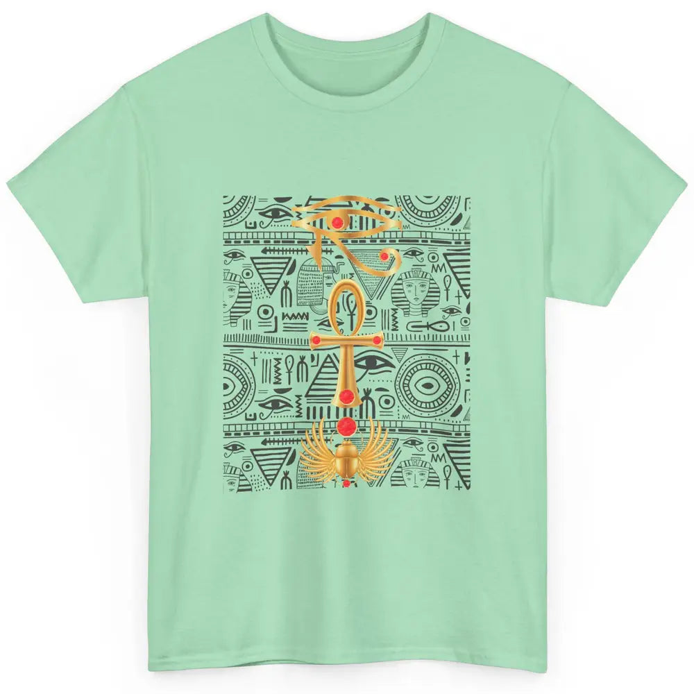 Cool Ancient Egyptian Eye Of Horus Ankh Scarab Egypt History Classic Unisex T-Shirt